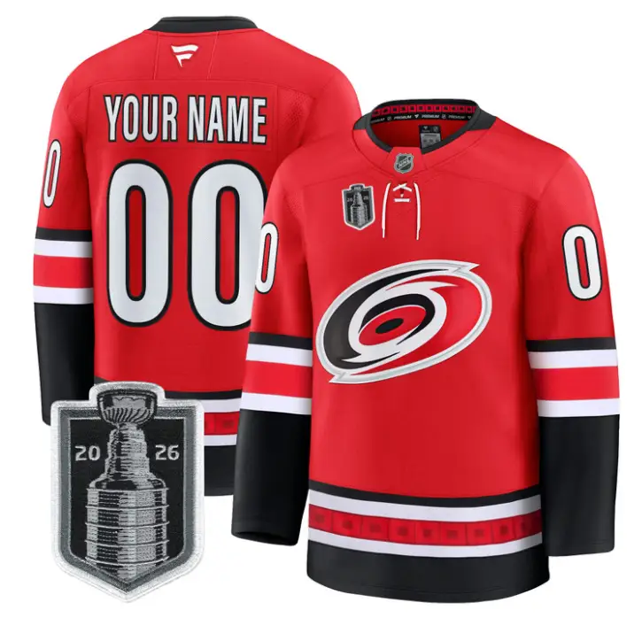 Custom Carolina Hurricanes Jersey 2026 Stanley Cup Patch Premium Stitched by Hockey David