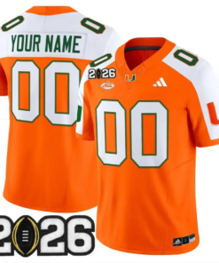 Custom Miami Hurricanes Jersey 2026 CFP Final Patch Stitched by My Store NCAA Football Jerseys