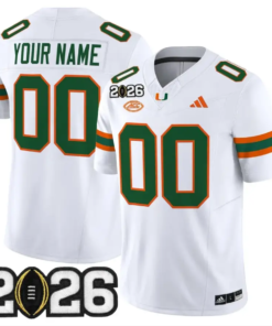 Custom Miami Hurricanes Jersey 2026 CFP Final Patch Stitched by My Store NCAA Football Jerseys