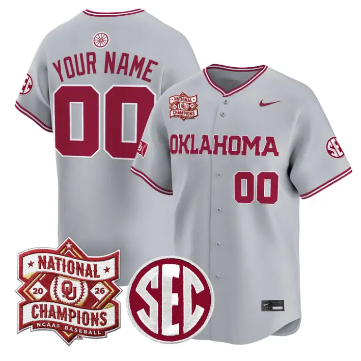Custom Oklahoma Sooners Jersey 2026 National Champions Patch Stitched by My Store