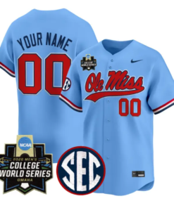 Custom Ole Miss Jersey 2026 World Series Vapor Premier Stitched by My Store