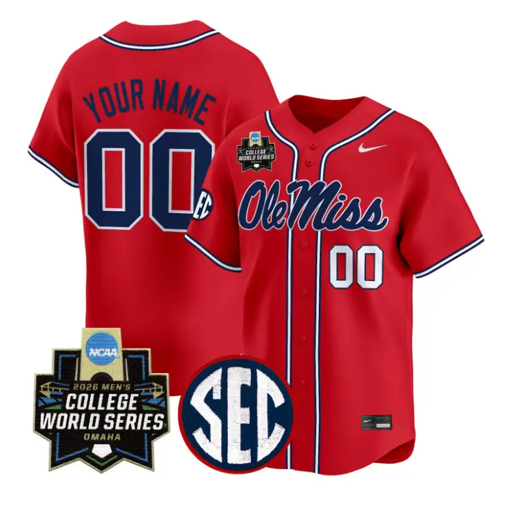 Custom Ole Miss Jersey 2026 World Series Vapor Premier Stitched by My Store