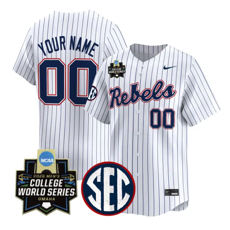 Custom Ole Miss Jersey 2026 World Series Vapor Premier Stitched by My Store