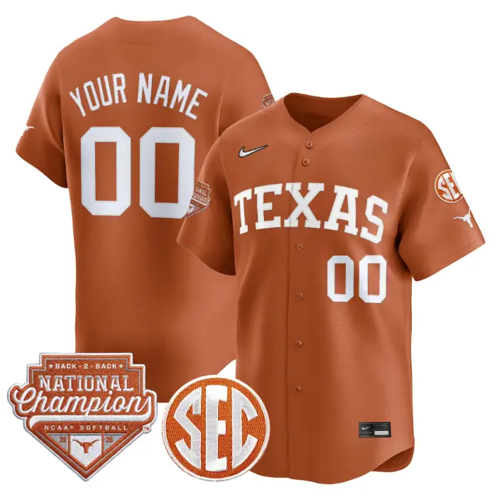 Custom Texas Longhorns Jersey 2026 Back-To-Back World SeriesChampions by My Store