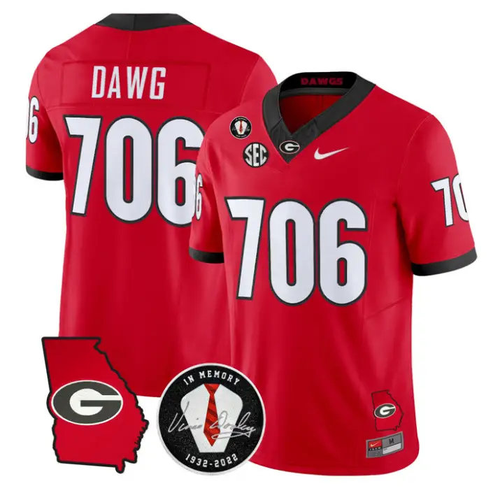 Dawg Jersey #706 Georgia Bulldogs 2026 Vince Dooley Stitched by My Store NCAA Football Jerseys