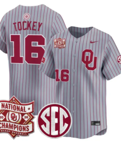Dayton Tockey Jersey #16 Oklahoma 2026 National Champions Patch Stitched by My Store
