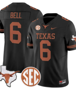 Dia Bell Jersey #6 Texas Longhorns 2026 SEC Patch Stitched by My Store NCAA Football Jerseys