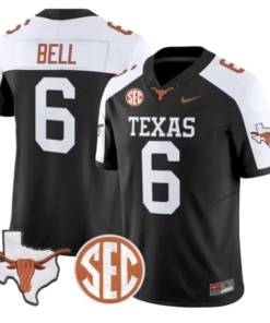 Dia Bell Jersey #6 Texas Longhorns 2026 SEC Patch Stitched by My Store NCAA Football Jerseys