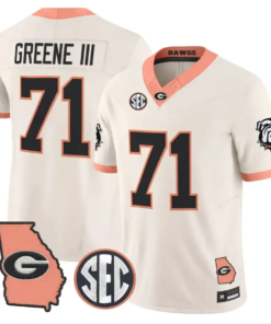 Earnest Greene III Jersey #71 Georgia Bulldogs 2026 The Big Peach Stitched by My Store NCAA Football Jerseys