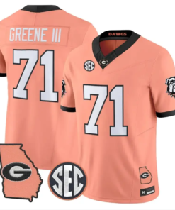 Earnest Greene III Jersey #71 Georgia Bulldogs 2026 The Big Peach Stitched by My Store NCAA Football Jerseys