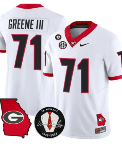 Earnest Greene III Jersey #71 Georgia Bulldogs 2026 Vince Dooley Stitched by My Store NCAA Football Jerseys