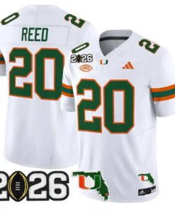 Ed Reed Jersey #20 Miami Hurricanes 2026 CFP Final Patch Stitched by My Store NCAA Football Jerseys