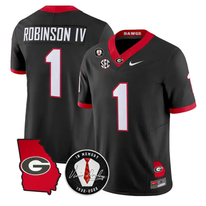 Ellis Robinson IV Jersey #1 Georgia Bulldogs 2026 Vince Dooley Stitched by My Store NCAA Football Jerseys