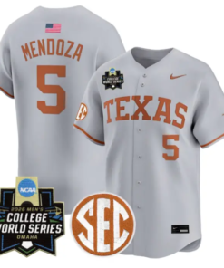 Ethan Mendoza Jersey #5 Texas Longhorns 2026 World Series Vapor Stitched by My Store