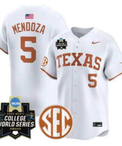 Ethan Mendoza Jersey #5 Texas Longhorns 2026 World Series Vapor Stitched by My Store