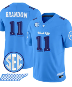 Faizon Brandon Jersey #11 Tennessee Vols Music City Edition Stitched by My Store NCAA Football Jerseys