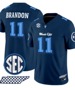 Faizon Brandon Jersey #11 Tennessee Vols Music City Edition Stitched by My Store NCAA Football Jerseys