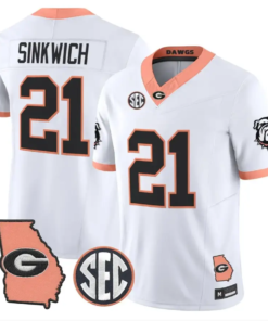 Frank Sinkwich Jersey #21 Georgia Bulldogs 2026 The Big Peach Stitched by My Store NCAA Football Jerseys