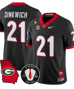 Frank Sinkwich Jersey #21 Georgia Bulldogs 2026 Vince Dooley Stitched by My Store NCAA Football Jerseys
