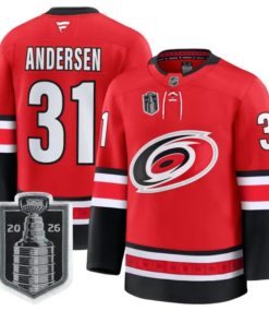 Frederik Andersen Jersey #31 Carolina Hurricanes 2026 Stanley Cup Stitched by Hockey David