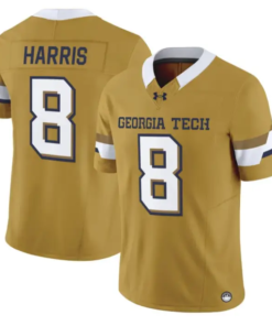 Gavin Harris Jersey #8 Georgia Tech Yellow Jackets 2026 Limited Stitched by My Store NCAA Football Jerseys