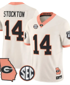Gunner Stockton Jersey #14 Georgia Bulldogs 2026 The Big Peach Stitched by My Store NCAA Football Jerseys