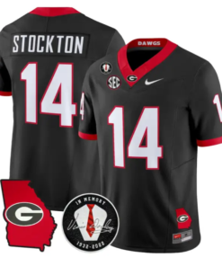 Gunner Stockton Jersey #14 Georgia Bulldogs 2026 Vince Dooley Stitched by My Store NCAA Football Jerseys