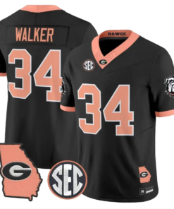 Herschel Walker Jersey #34 Georgia Bulldogs 2026 The Big Peach Stitched by My Store NCAA Football Jerseys