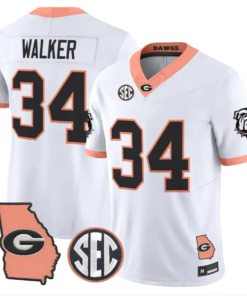 Herschel Walker Jersey #34 Georgia Bulldogs 2026 The Big Peach Stitched by My Store NCAA Football Jerseys