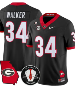 Herschel Walker Jersey #34 Georgia Bulldogs 2026 Vince Dooley Stitched by My Store NCAA Football Jerseys