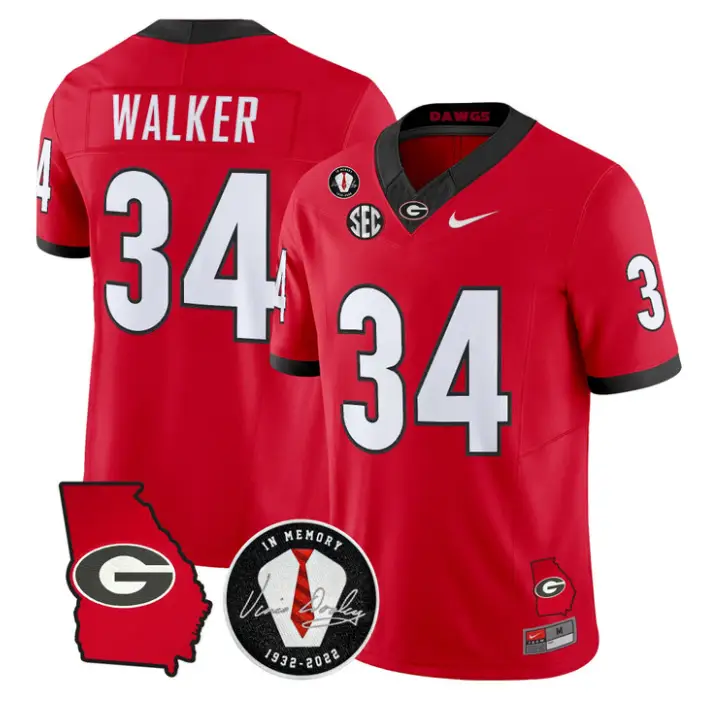 Herschel Walker Jersey #34 Georgia Bulldogs 2026 Vince Dooley Stitched by My Store NCAA Football Jerseys