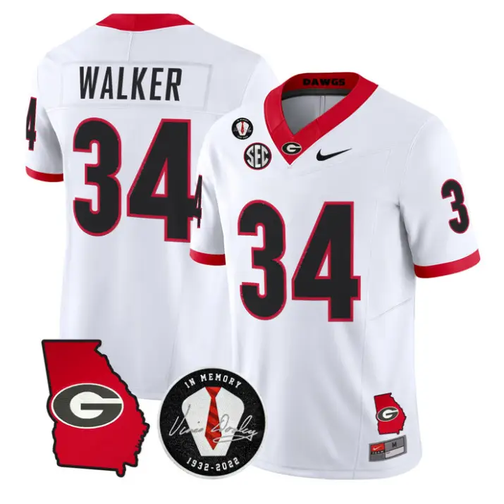 Herschel Walker Jersey #34 Georgia Bulldogs 2026 Vince Dooley Stitched by My Store NCAA Football Jerseys