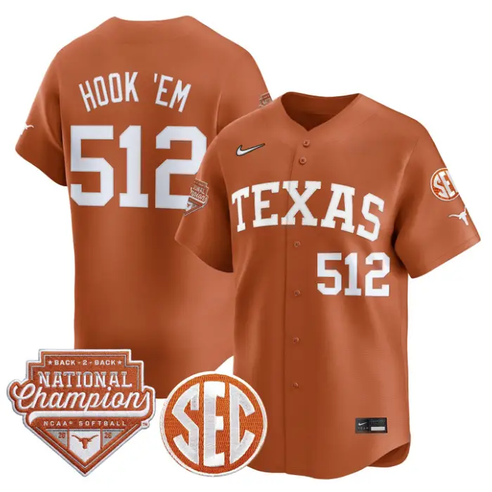 Hook 'Em Jersey #512 Texas 2026 Back-To-Back World SeriesChampions by My Store