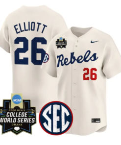 Hunter Elliott Jersey #26 Ole Miss 2026 World Series Vapor Stitched by My Store