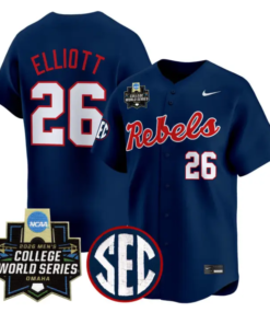 Hunter Elliott Jersey #26 Ole Miss 2026 World Series Vapor Stitched by My Store