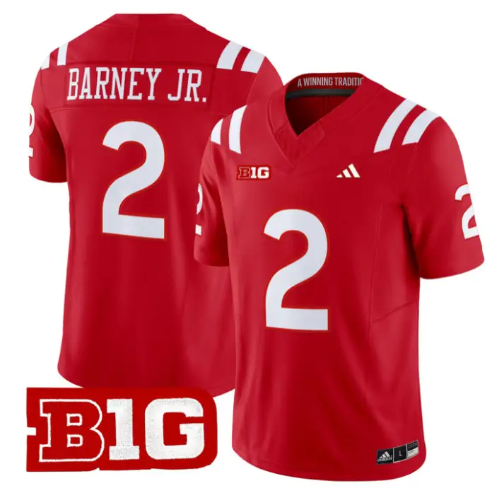 Jacory Barney Jr Jersey #2 Nebraska Cornhuskers 2026 Vapor Stitched by My Store NCAA Football Jerseys