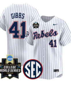 Jake Gibbs Jersey #41 Ole Miss 2026 World Series Vapor Stitched by My Store