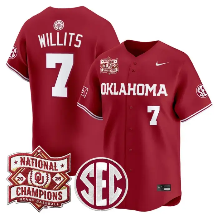 Jaxon Willits Jersey #7 Oklahoma 2026 National Champions Patch Stitched by My Store