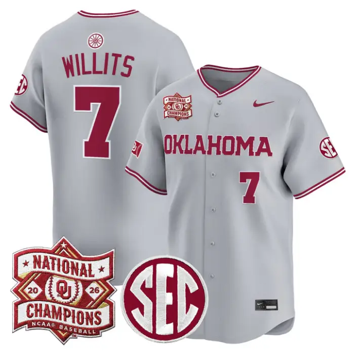 Jaxon Willits Jersey #7 Oklahoma 2026 National Champions Patch Stitched by My Store