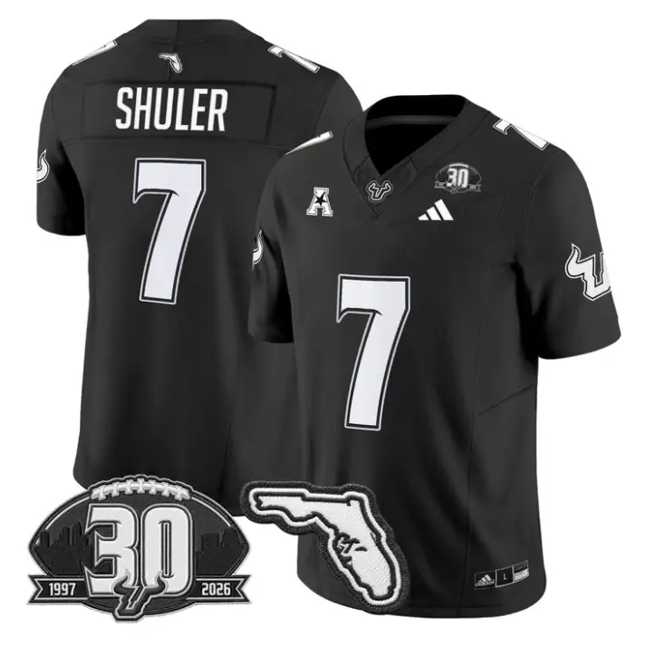 Jhalyn Shuler Jersey #7 South Florida Bulls 30th Patch Limited Stitched by My Store NCAA Football Jerseys