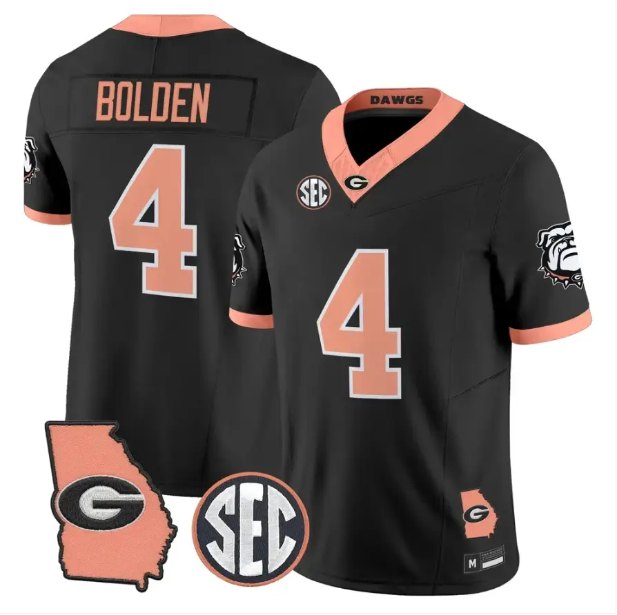 KJ Bolden Jersey #4 Georgia Bulldogs 2026 The Big Peach Stitched by My Store NCAA Football Jerseys