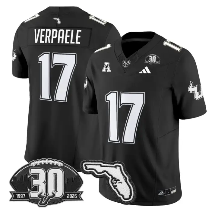 Kevin Wade Verpaele Jersey #17 South Florida Bulls 30th Patch Stitched by My Store NCAA Football Jerseys