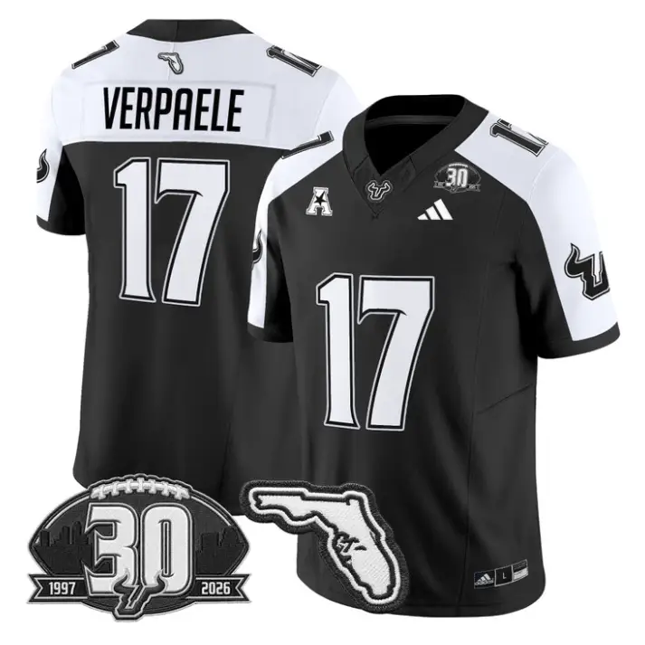 Kevin Wade Verpaele Jersey #17 South Florida Bulls 30th Patch Stitched by My Store NCAA Football Jerseys