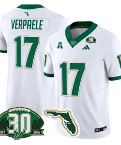 Kevin Wade Verpaele Jersey #17 South Florida Bulls 30th Patch Stitched by My Store NCAA Football Jerseys