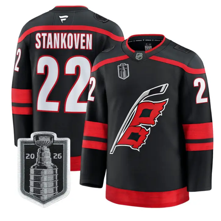 Logan Stankoven Jersey #22 Carolina Hurricanes 2026 Stanley Cup Stitched by Hockey David