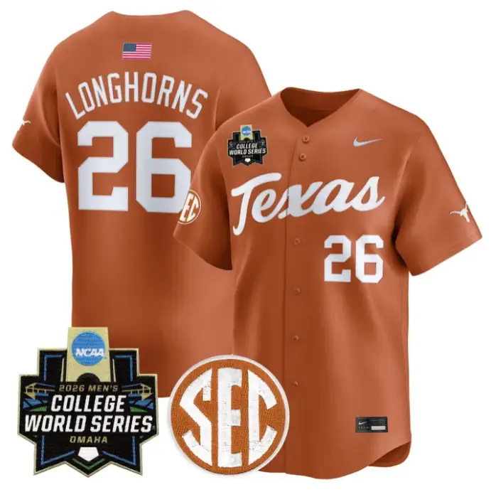 Longhorns Jersey #26 Texas Longhorns 2026 World Series Stitched by My Store
