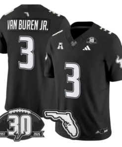Michael Van Buren Jr Jersey #3 South Florida Bulls 30th Patch Stitched by My Store NCAA Football Jerseys
