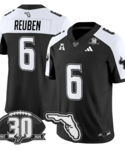 Mudia Reuben Jersey #6 South Florida Bulls 30th Patch Limited Stitched by My Store NCAA Football Jerseys