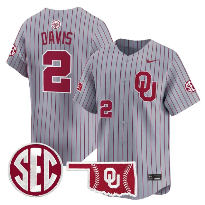 Myles Davis Jersey #2 Oklahoma Sooners Baseball 2026 Vapor Stitched by My Store