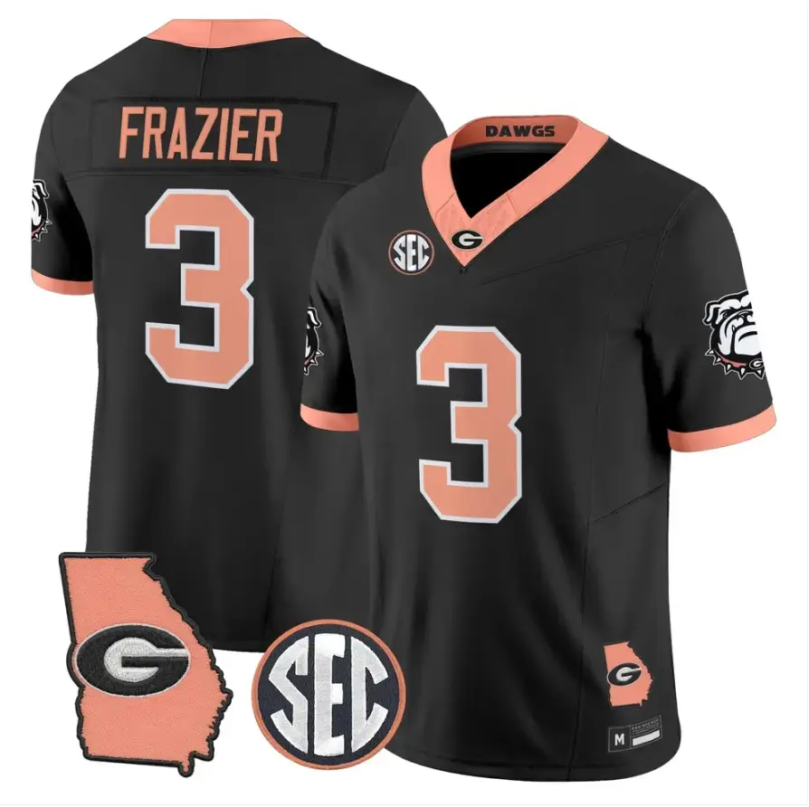 Nate Frazier Jersey #3 Georgia Bulldogs 2026 The Big Peach Stitched by My Store NCAA Football Jerseys